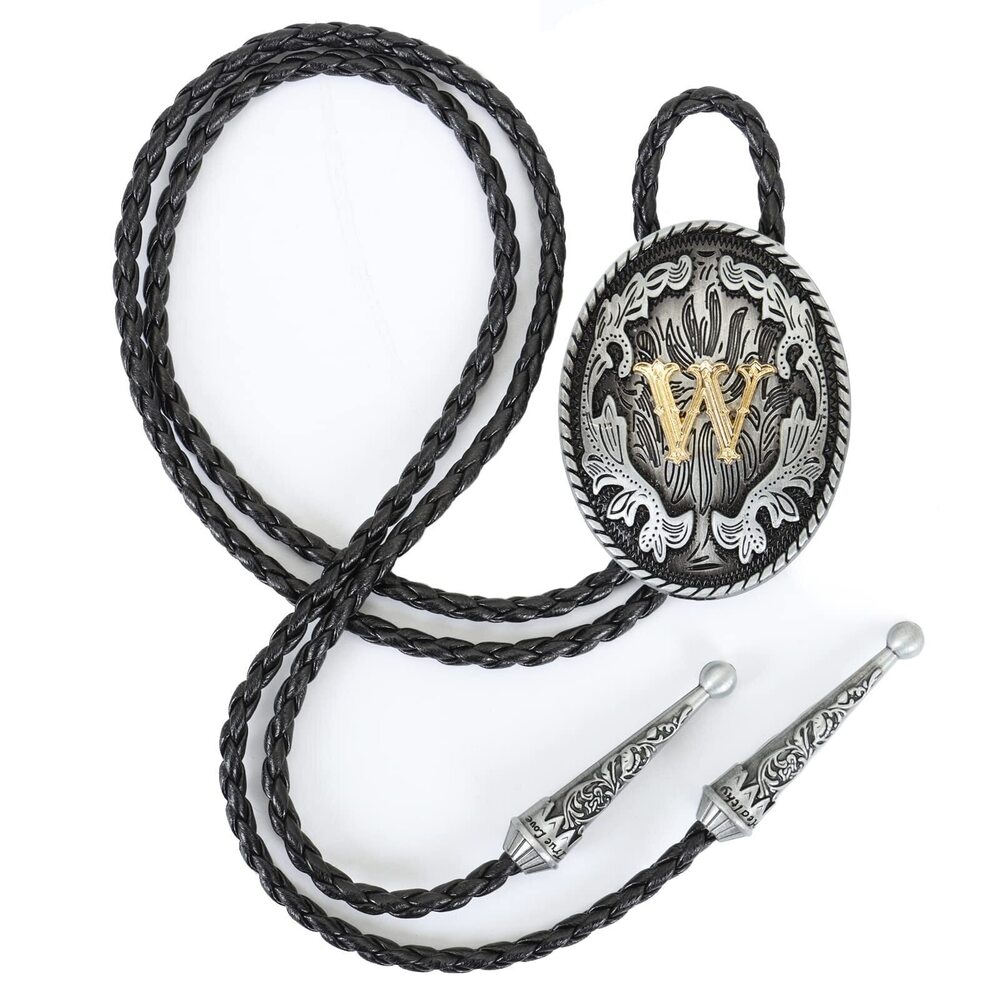 9967 Bolo Tie - Western Bolo Ties Alphabet Letter ABCDJMR to Z - Western